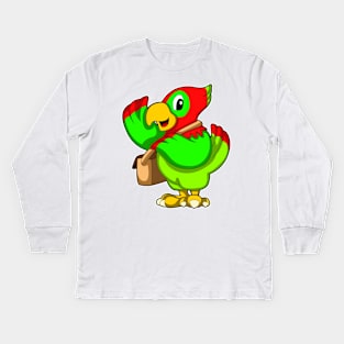 Parrot with Purse Kids Long Sleeve T-Shirt